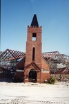 Framing of roof and exterior walls of new church facility. c. 1992
