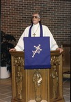 Pastor Rossow in pulpit of new sanctuary, c.1993. Several views