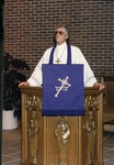 Pastor Rossow in pulpit of new sanctuary, c.1993. Several views