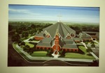 Renderings and model of proposed new church facility. March 8, 1992