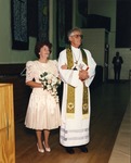Wedding in "gymnasium church," August 15, 1992. Sidlik-Short wedding