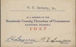 Seminole County Chamber of Commerce Membership Card
