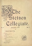 The Stetson Collegiate, Vol. 05, No. 02, November, 1894 by Stetson University