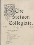 The Stetson Collegiate, Vol. 07, No. 02, November, 1896 by Stetson University