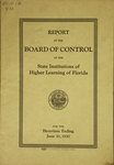 Report of the Board of Control: 1930. by Florida. Board of Control