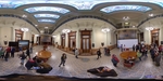 Visitors explore the interior of the Argentine National Congress in Buenos Aires during an open house event with historic decorations by Wendy Howard