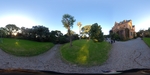 360 view of Villa Ocampo showcasing gardens and historic architecture at sunset in Beccar, Buenos Aires, Argentina by Wendy Howard