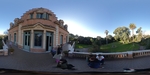 360 view of Villa Ocampo in Beccar with visitors enjoying the outdoor space and gardens by Wendy Howard
