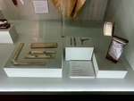 Bone and Silver Rulers (Left); Compass Pieces (Top); Compass Case (Right). Enrique Udaondo Museum, Luján, Buenos Aires