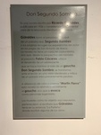 Plaque: Don Segundo Sombra. Enrique Udaondo Museum, Luján, Buenos Aires