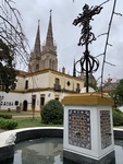 Detail. Cross on Fountain with Spires of Luján Basilica, Enrique Udaondo Musuem Luján, Buenos Aires 3