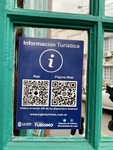 Tourist Information Sign with QR Codes, Luján, Buenos Aires