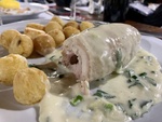 Restaurant: Chicken Croquette with Sauce and Potatoes, Luján, Buenos Aires by Wendy Howard