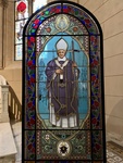 Stained Glass Window of Pope Francis I, Luján Basilica. Basilica Square, Buenos Aires