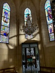 Stained Glass Windows and Chandelier, Luján Basilica. Basilica Square, Buenos Aires