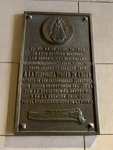 Bronze Plaque Dedicated to Blessed Virgin of Luján, Patron Saint of the Argentinian Railroads, Luján Basilica. Basilica Square, Buenos Aires by Wendy Howard