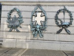 Detail. Bronze Wreaths Honoring .Don Juan M. Ortiz de Rozas, Former Governor of Buenos Aires.  Recoleta Cemetery 1