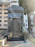 Mausoleum of General Juan Lavalle, with Statue of Soldier Holding Sword at Entrance.  Recoleta Cemetery