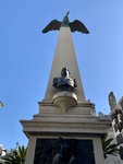Tomb of Domingo Faustino Sarmiento, Featuring a Statue of the Native Condor Perched at the Top of the Obelisk. Condor Symbolizes Sarmiento's Contributions to Argentina and Chile.. Recoleta Cemetery