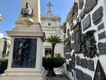 Tomb of Domingo Faustino Sarmiento, Featuring Memorial Plaques, Bust of Sarmiento, and Relief Sculpture of Mercury, Roman God of Communications. Recoleta Cemetery 1