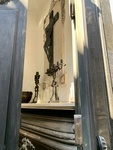 View of Crucifix and Altar Inside of a Mausoleum. Recoleta Cemetary