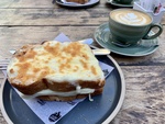 Toasted Cheese Sandwich and coffee. Recoleta Area. by Wendy Howard