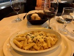 Pasta, Bread, and Wine in a Puerto Madero Restaurant, Bueno Aires 1 by Wendy Howard