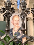 View of Evita Poster Through Iron Gate, Evita House, Buenos Aires 1 by Wendy Howard