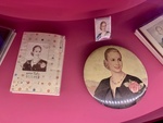 Artifacts Associated with Evita Perón: Small Photo of Evita Perón and a Campaign Button with Evita's Image. and Evita House, Buenos Aires by Wendy Howard