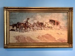 Painting Titled Diligence Crossing the Sand, by Fernando Fader, 1908; Oil on canvas. Museo Benito Quinquela Martín, Caminito Neighborhood, Buenos Aires by Wendy Howard