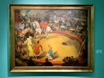 Painting Titled Boquense Circus, by Camilo Lorenzo; Oil on Canvas. Museo Benito Quinquela Martín, Caminito Neighborhood, Buenos Aires by Wendy Howard