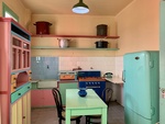 Display: Colorful Kitchen from Museum House. Museo Benito Quinquela Martín, Caminito Neighborhood, Buenos Aires 3 by Wendy Howard