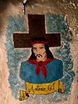 Painting of Antonio Gil at Santuario del Gauchito Gil in Parque Los Andes, Argentina by Wendy Howard