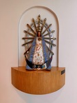 Religious figure displayed in Universidad Catolica Argentina in Puerto Madero, Buenos Aires, showcasing local cultural heritage by Wendy Howard