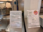 Daily menu and dishes displayed at Student Union food court in Edificio San Alberto Magno, Buenos Aires by Wendy Howard