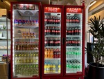 Beverage display in Student Union food court at Universidad Catolica Argentina in Puerto Madero, Buenos Aires by Wendy Howard