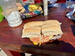 Sandwich served at El Chapulin in Puerto Madero during lunch by Laguna de los Coipos in Buenos Aires by Wendy Howard