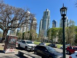 Lunch time at Puerto Madero with views of buildings near Laguna de los Coipos in Buenos Aires by Wendy Howard