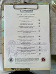 Menu for a four course meal at Los Bocheros in Lamadrid Estate Wines Mendoza Argentina during lunch service by Wendy Howard