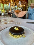 Enjoying dessert and wine at Lamadrid Estate Wines in Mendoza Argentina during afternoon dining experience by Wendy Howard