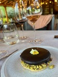 Gourmet dessert served with wine at Lamadrid Estate Wines in Mendoza, Argentina during a fine dining experience by Wendy Howard