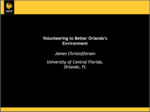 Volunteering to Better Orlando's Environment by James Christoffersen