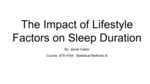 The Impact of Lifestyle Factors on Sleep Duration