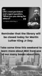 Holiday Closure - Martin Luther King Jr Day - Instagram Story by Cynthia Dancel and Megan M. Haught