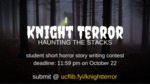 Knight Terror: Haunting the Stacks - October 2018 - Digital Sign by Megan M. Haught