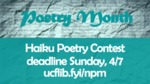 Poetry Contest Haiku - April 2018 - Facebook Event by Megan M. Haught