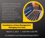 Foundations of Data Management: Managing Your Data - March 2021 - Facebook by Megan M. Haught