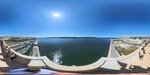 View of the Tagus River from a scenic Lisboa viewpoint with boats and city buildings in the background by Wendy Howard