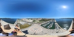 Exploring the stunning waterfront view in Lisbon with unique Calçada Portuguesa patterns by Wendy Howard