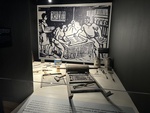 Historic printing press and tools in Museu do Aljube in Lisbon showcasing resistance movements in Portugal by Wendy Howard